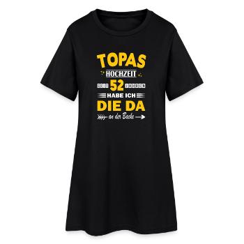 52 ans de relation Anniversaire de mariage - Robe T-shirt Femme - noir - Devant