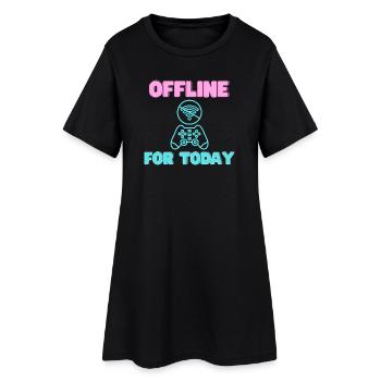 Hors ligne pour aujourd’hui Joueur Néon - Robe T-shirt Femme - noir - Devant