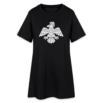Aztekischer Adler Totem Muster - Frauen T-Shirt-Kleid - Schwarz - Vorne