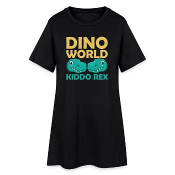 Dino World Kiddo Rex - Frauen T-Shirt-Kleid - Schwarz - Vorne
