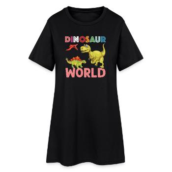 Dinosaur World sympa - Robe T-shirt Femme - noir - Devant