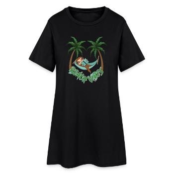 Hot to relax sloth beach - Women’s T-Shirt Dress - black - Front