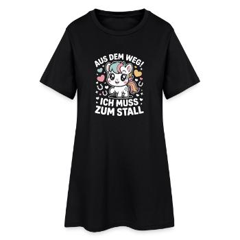 Riding out of the way to the stable horse girl horses - Women’s T-Shirt Dress - black - Front