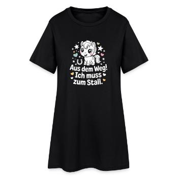 Riding out of the way to the stable horse girl horses - Women’s T-Shirt Dress - black - Front
