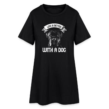 La vie est meilleure avec un chien – Cane Corso Design - Robe T-shirt Femme - noir - Devant
