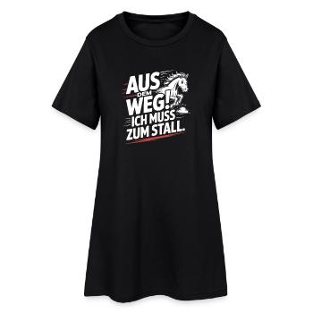 Riding out of the way to the stable horse girl horses - Women’s T-Shirt Dress - black - Front