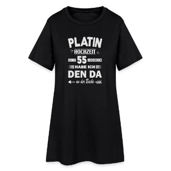 55 ans de relation Anniversaire de mariage - Robe T-shirt Femme - noir - Devant