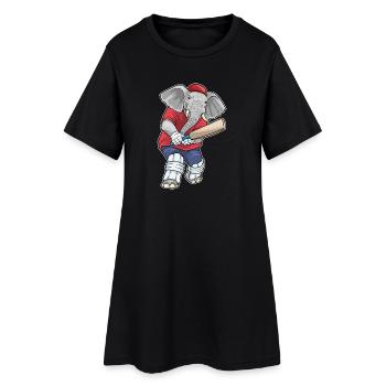 Sports de battes de cricket de cricket d’éléphant - Robe T-shirt Femme - noir - Devant