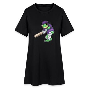 Sports de battes de cricket de grillon grenouille - Robe T-shirt Femme - noir - Devant