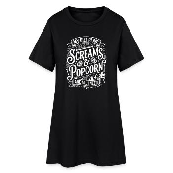 Cris & Popcorn Halloween Design - Robe T-shirt Femme - noir - Devant