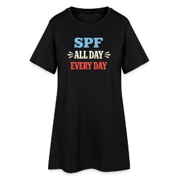 Culture SPF Identité Soins de la peau Humour - Robe T-shirt Femme - noir - Devant