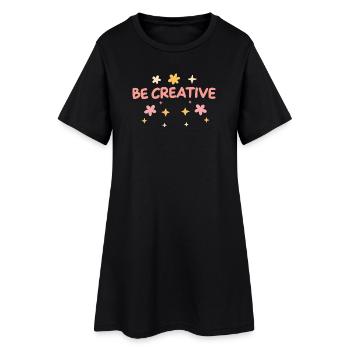 Be Creative - Pastel Doodle Typo - Robe T-shirt Femme - noir - Devant