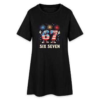 US Flag 67 Memes Six Seven - Robe T-shirt Femme - noir - Devant