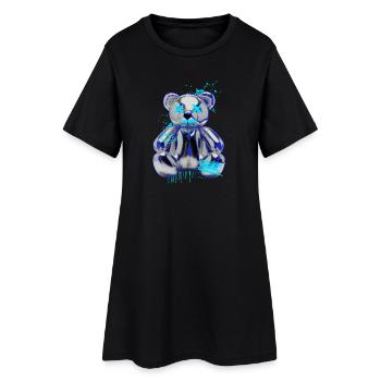 Ours en peluche néon Grifffiti Drop - Robe T-shirt Femme - noir - Devant