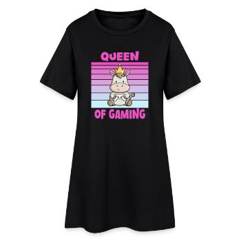 game queen controller - Frauen T-Shirt-Kleid - Schwarz - Vorne