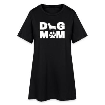 Maman de chien Yorkshire Terrier Yorkie Paw Dog Papa Maman - Robe T-shirt Femme - noir - Devant