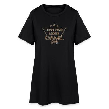 Just_one_more_game_-_cool_muster_ - Frauen T-Shirt-Kleid - Schwarz - Vorne