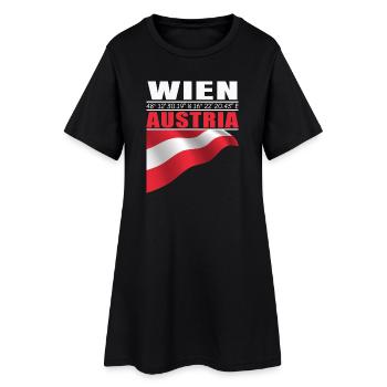 Wien - Frauen T-Shirt-Kleid - Schwarz - Vorne