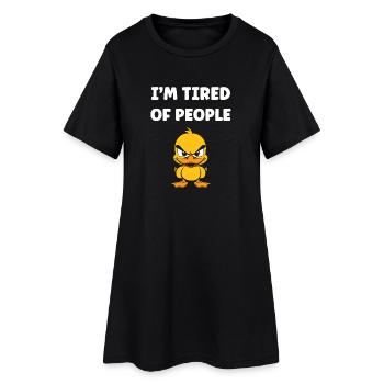 Marre des gens — Caneton grognon - Robe T-shirt Femme - noir - Devant
