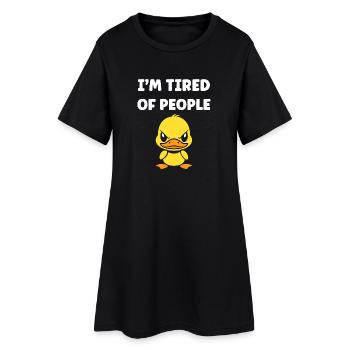 Marre gens canard cartoon - Robe T-shirt Femme - noir - Devant