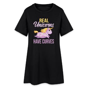 Real Unicorns have curves - Women’s T-Shirt Dress - black - Front