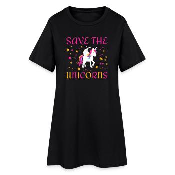 Save the unicorns - Women’s T-Shirt Dress - black - Front