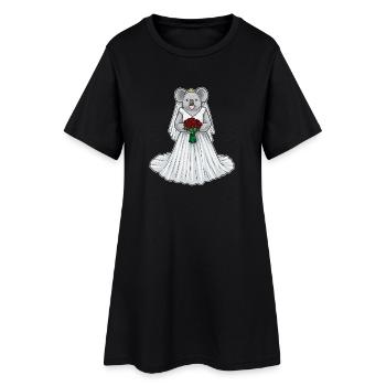 Koala Bridal Roses Wedding - Women’s T-Shirt Dress - black - Front