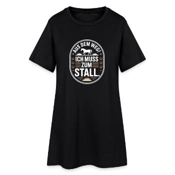 Riding out of the way to the stable horse girl horses - Women’s T-Shirt Dress - black - Front