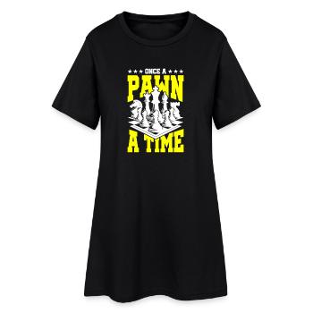 Once A Pawn A Time – Schach Shirt - Frauen T-Shirt-Kleid - Schwarz - Vorne