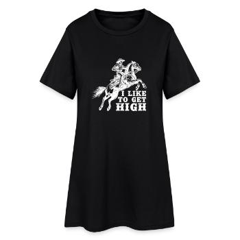 Rodeo Horse Riding Like To Get High Cowboy - Frauen T-Shirt-Kleid - Schwarz - Vorne