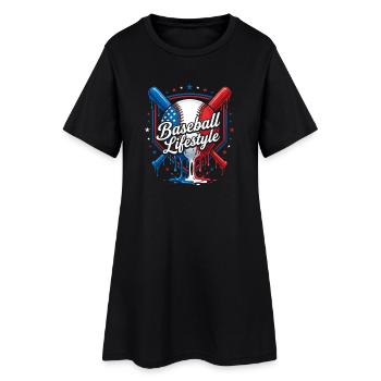 Conception du mode de vie patriotique du baseball - Robe T-shirt Femme - noir - Devant