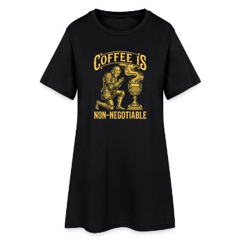 Coffee Is Non-Negotiable Funny Quote - Women’s T-Shirt Dress - black - Front