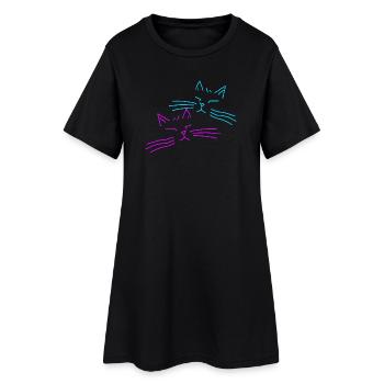 Cat Cats Retro Vintage Party - Robe T-shirt Femme - noir - Devant