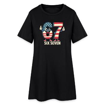 US Flag 67 Memes Six Seven - Women’s T-Shirt Dress - black - Front