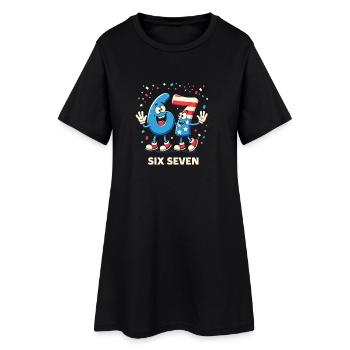 US Flag 67 Memes Six Seven - Robe T-shirt Femme - noir - Devant