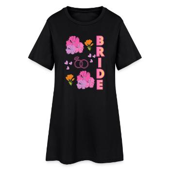 Mariée florale, romantique pour la mariée et le mariage - Robe T-shirt Femme - noir - Devant