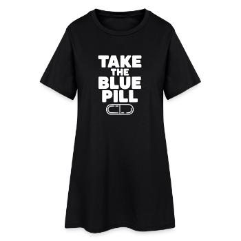 Nimm die blaue Pille - Frauen T-Shirt-Kleid - Schwarz - Vorne
