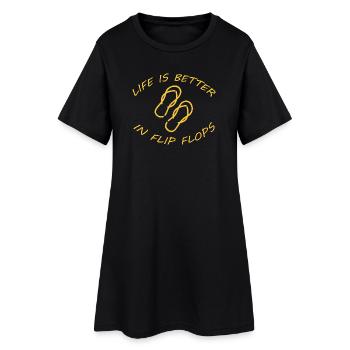 LIFE IS BETTER IN FLIP FLOPS - Women’s T-Shirt Dress - black - Front