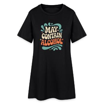 May Contain Alcohol Alkohol Mallorca Saufen JGA - Frauen T-Shirt-Kleid - Schwarz - Vorne