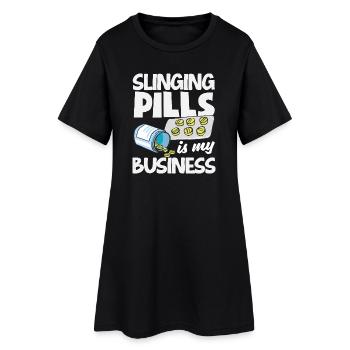 Pharmacien Technicien Pharmaceutique - Robe T-shirt Femme - noir - Devant
