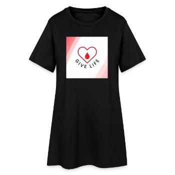 Donner la vie : Cœur de donneur de sang - Robe T-shirt Femme - noir - Devant
