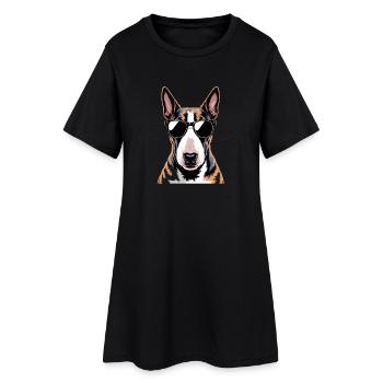 Bull terrier - Robe T-shirt Femme - noir - Devant