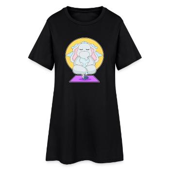 Méditation de fitness avec le yoga des éléphants - Robe T-shirt Femme - noir - Devant