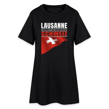 Lausanne - Robe T-shirt Femme - noir - Devant