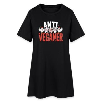 Anti Veganer - Mèmes allemands drôles - Robe T-shirt Femme - noir - Devant