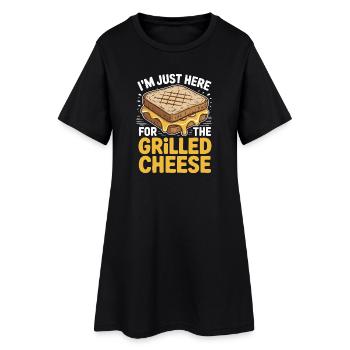 Amateur de fromage grillé - Je suis juste ici - Robe T-shirt Femme - noir - Devant
