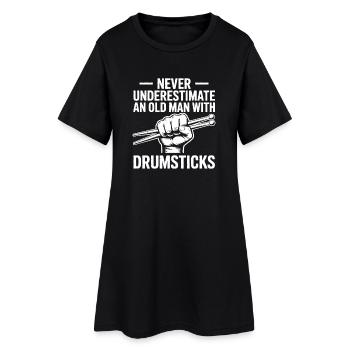 Le batteur dit un cadeau de batteur drôle - Robe T-shirt Femme - noir - Devant