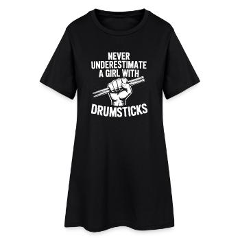 Le batteur dit un cadeau de batteur drôle - Robe T-shirt Femme - noir - Devant
