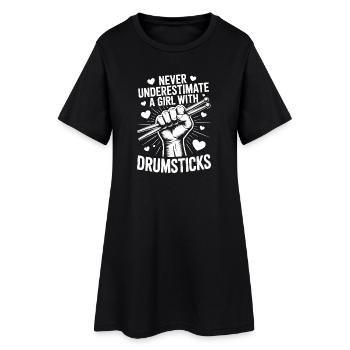 Le batteur dit un cadeau de batteur drôle - Robe T-shirt Femme - noir - Devant