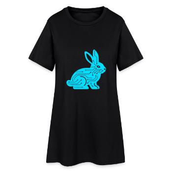 Cyber Rabbit Circuit Board Tech Vector - Robe T-shirt Femme - noir - Devant